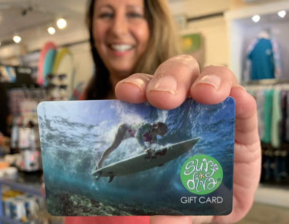 CLICK to see all available surf school gift card options - For shop gift cards send us an email please ♡